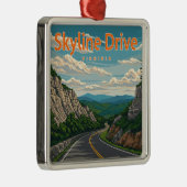 Skyline Drive Virginia Landschap Metalen Ornament (Rechts)