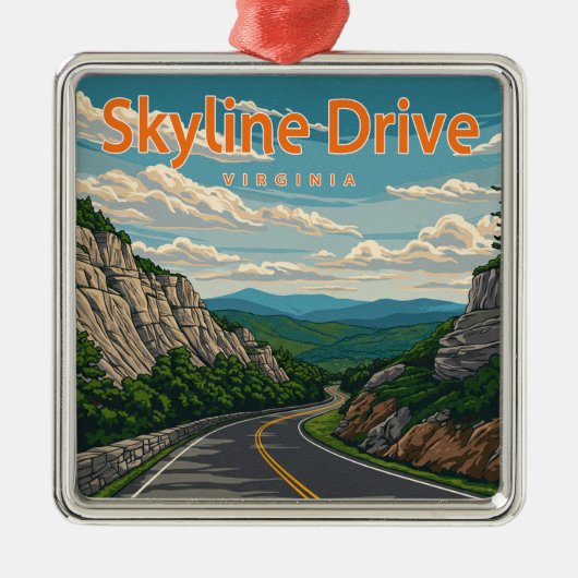 Skyline Drive Virginia Landschap Metalen Ornament (Voorkant)