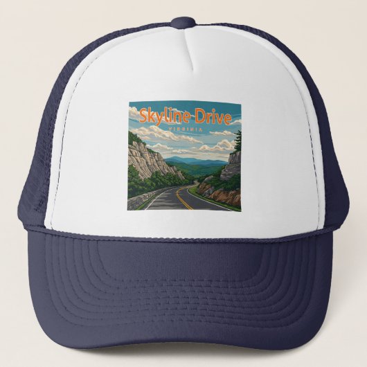 Skyline Drive Virginia Landschap Trucker Pet (Voorkant)