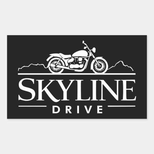 Skyline Drive Virginia Motorcycle Rechthoekige Sticker (Voorkant)
