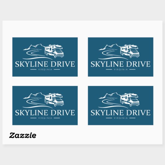 Skyline Drive Virginia Recreatievoertuig Rechthoekige Sticker (Vel)