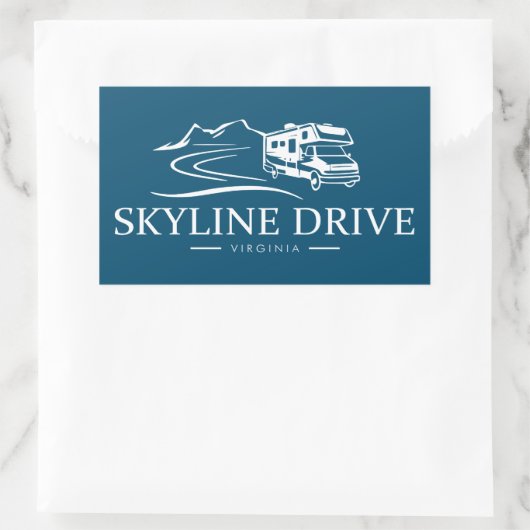 Skyline Drive Virginia Recreatievoertuig Rechthoekige Sticker (Tas)