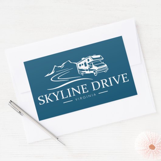 Skyline Drive Virginia Recreatievoertuig Rechthoekige Sticker (Envelop)