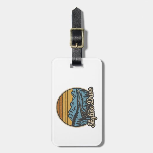 Skyline Drive Virginia Retro Bagagelabel (Voorkant verticaal)