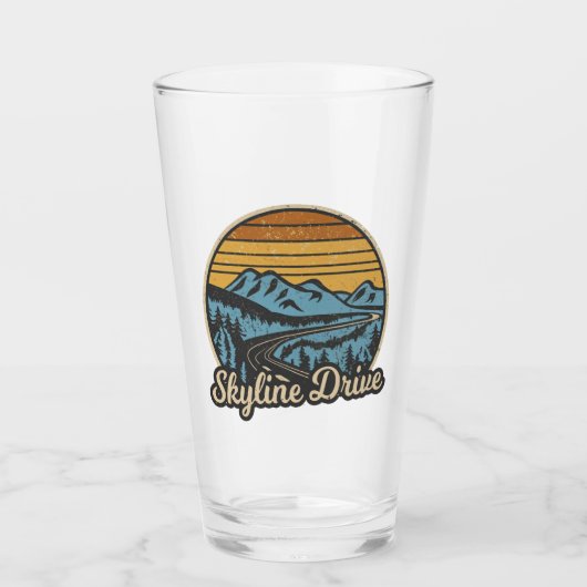 Skyline Drive Virginia Retro Glas (Voorkant)