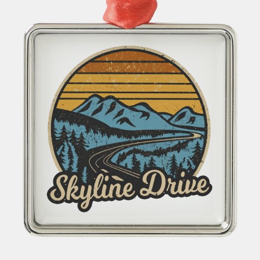 Skyline Drive Virginia Retro Metalen Ornament (Voorkant)