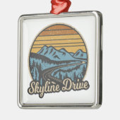Skyline Drive Virginia Retro Metalen Ornament (Links)