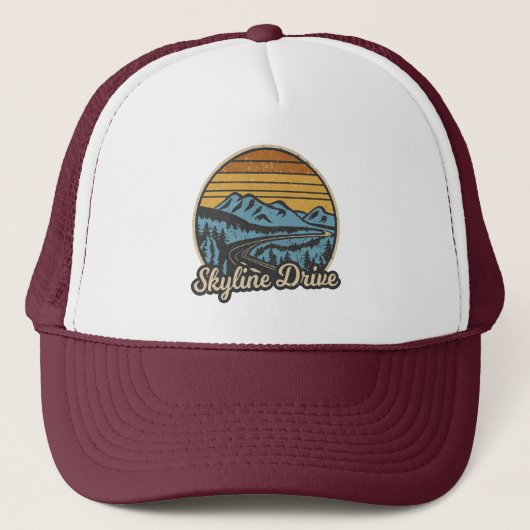 Skyline Drive Virginia Retro Trucker Pet (Voorkant)
