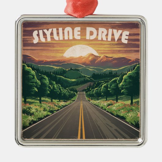 Skyline Drive Virginia Sunset Metalen Ornament (Voorkant)
