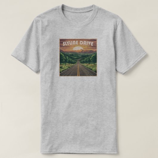 Skyline Drive Virginia Sunset T-shirt (Design voorkant)