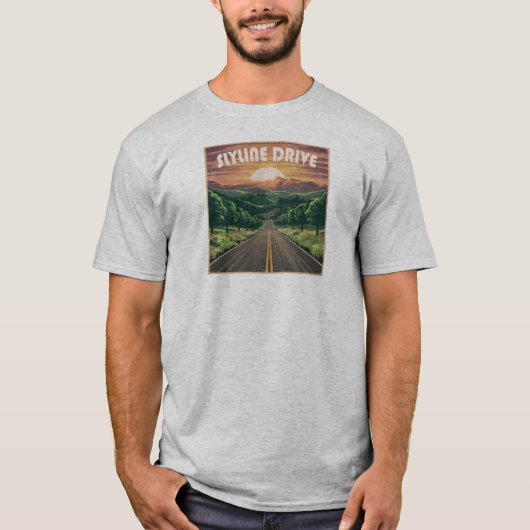Skyline Drive Virginia Sunset T-shirt (Voorkant)
