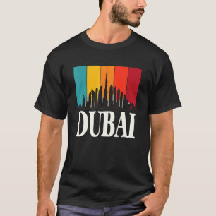 Skyline Dubai Retro Burj Khalifa United Arab Emira T-shirt