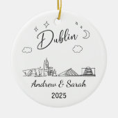Skyline Dublin Ornament, Ierland Keramisch Ornament (Voorkant)