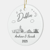 Skyline Dublin Ornament, Ierland Keramisch Ornament (Links)