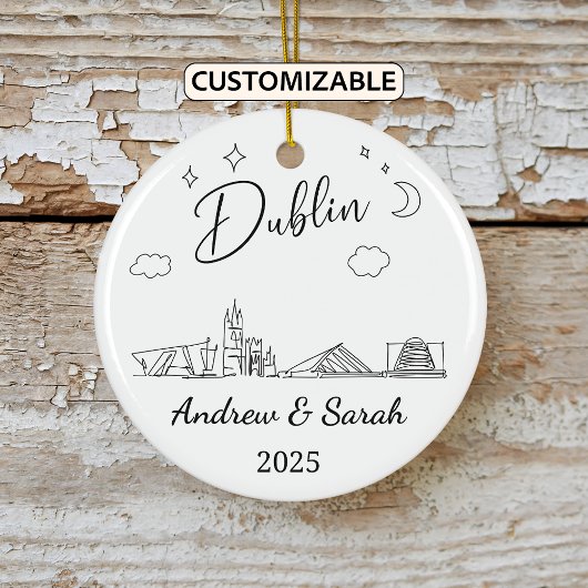 Skyline Dublin Ornament, Ierland Keramisch Ornament