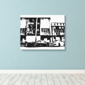 Skyline en STI zwart-wit Canvas print (Insitu (Houten vloer))