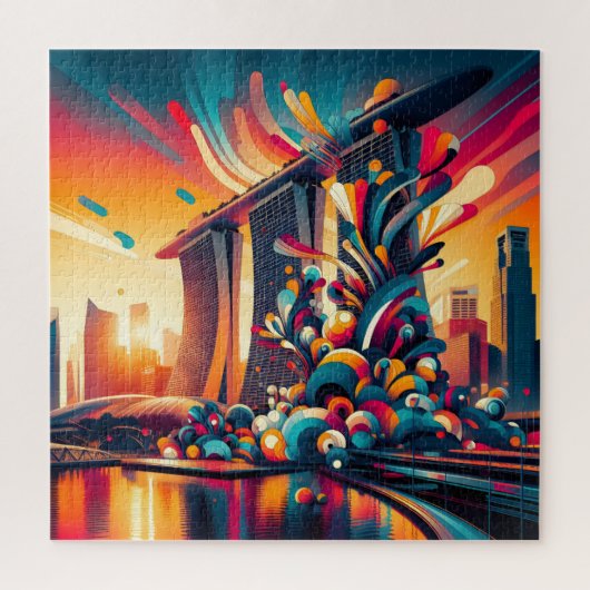 Skyline Fantasy: Singapore's Marina Bay Legpuzzel (Verticaal)