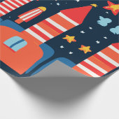 Skyline Fireworks Night Sky Cadeaupapier (Hoek)