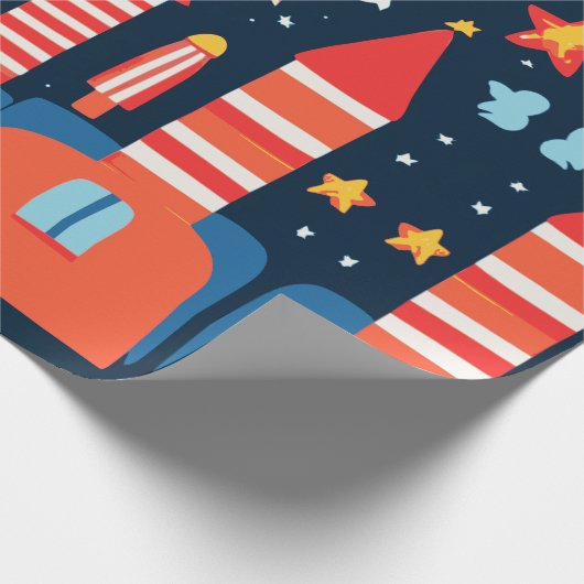 Skyline Fireworks Night Sky Cadeaupapier (Hoek)