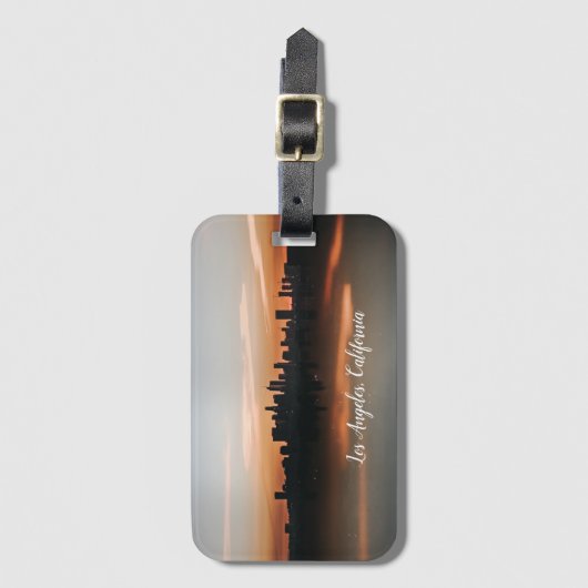 Skyline Fotografie van Los Angeles op Sunset Bagagelabel (Voorkant (verticaal))