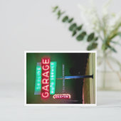 Skyline Garage Auto Service Neon Sign Feestdagenkaart (Staand voorkant)