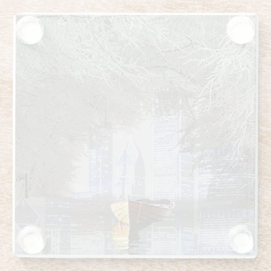 Skyline Glazen Onderzetter (Achterkant)
