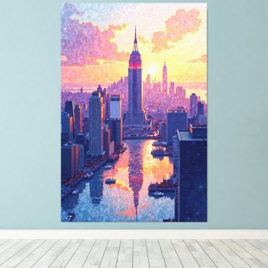 Skyline Glow Canvas Afdruk (Insitu (Houten vloer))