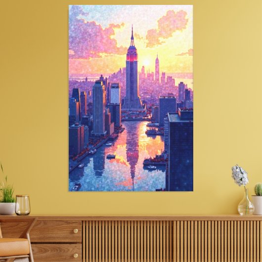 Skyline Glow Canvas Afdruk (Insitu (Woonkamer))