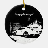 Skyline GT-R-kerstversients Keramisch Ornament (Voorkant)