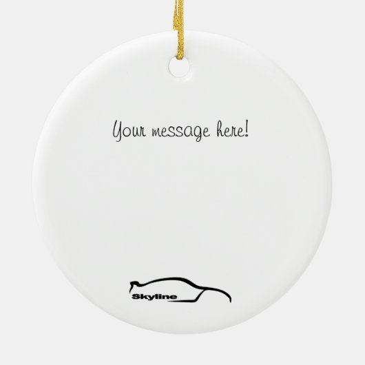 Skyline GT-R-kerstversients Keramisch Ornament (Achterkant)