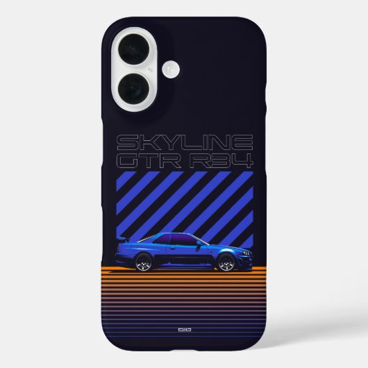 Skyline GT-R R34 Bayside Blue Case-Mate iPhone Case (Achterkant)