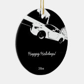 Skyline GT-R Rolling shot kerstversients Keramisch Ornament (Rechts)