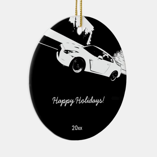 Skyline GT-R Rolling shot kerstversients Keramisch Ornament (Rechts)