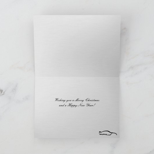 Skyline GTR Rolling shot met kerstfeestkaart Feestdagen Kaart (Binnen)