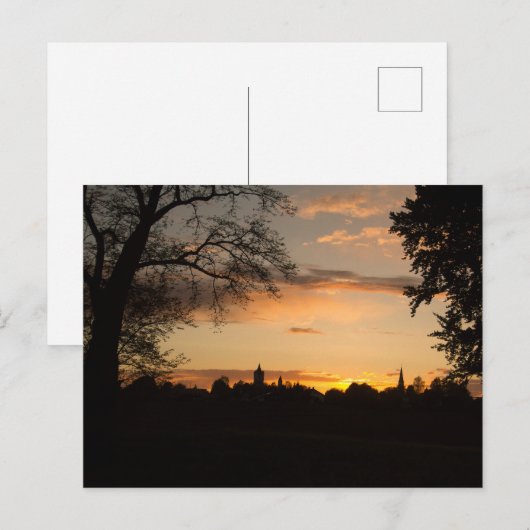 SKYLINE HAAG IN OBERBAYERN BEI SONNENUNTERGANG BRIEFKAART (Voorkant / Achterkant)