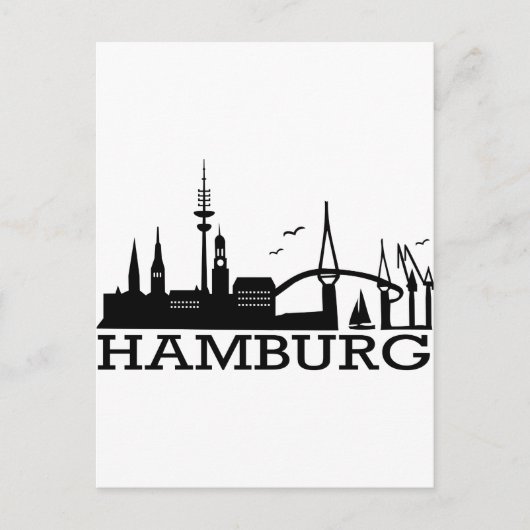 Skyline Hamburg Briefkaart (Voorkant)
