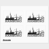 Skyline Hamburg Rechthoekige Sticker (Vel)