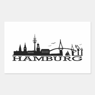 Skyline Hamburg Rechthoekige Sticker