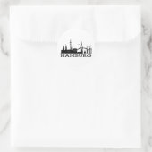 Skyline Hamburg Ronde Sticker (Tas)