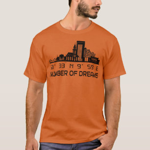 Skyline Hamburg Silhouet GPS Coördinaten Stad T-shirt