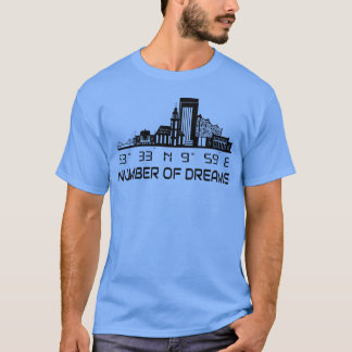 Skyline Hamburg Silhouette Gps Coördinaten Stad fu T-shirt