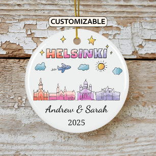 Skyline Helsinki Ornament, Finland Keramisch Ornament