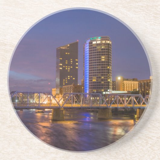 Skyline in Dusk, op de Grote rivier Zandsteen Onderzetter (Voorkant)