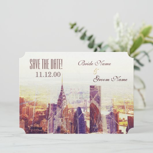 skyline in New York Save The Date (Staand voorkant)