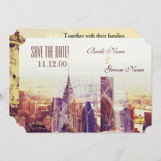 skyline in New York Save The Date (Voorkant / Achterkant)