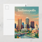 Skyline Indiana Briefkaart (Voorkant / Achterkant)