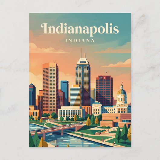Skyline Indiana Briefkaart (Voorkant)