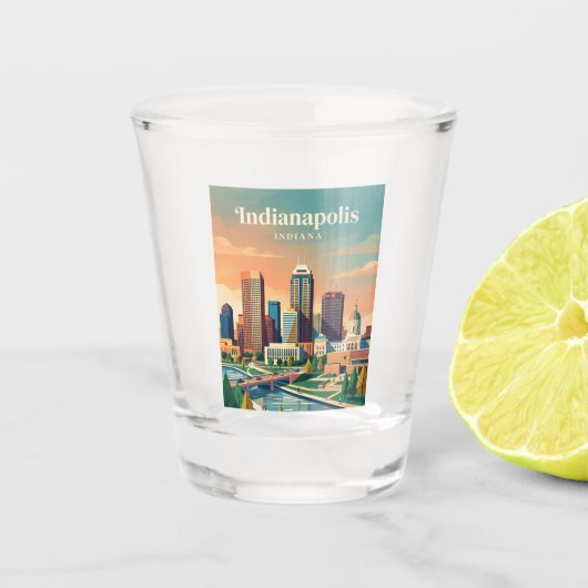 Skyline Indiana Shot Glas (Voorkant)