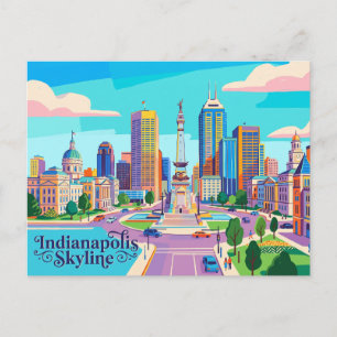 Skyline, Indianapolis, Indiana, VS Briefkaart