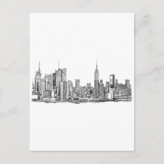 Skyline inkt van New York Briefkaart